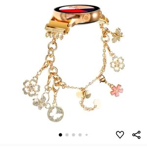 Gold charm watchband Fits Galaxy Watch